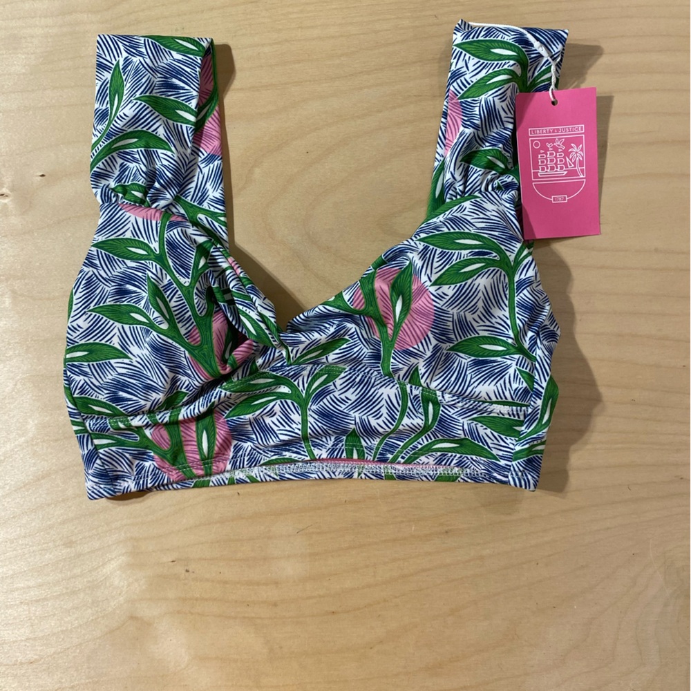 Liberty & Justice Tropical Print Bikini Top Medium (OO)